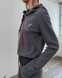 GRAPHIC LEATHER STRING TERRY HOODIE