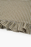 Ribbon check frill one piece