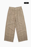 Moz stripe wide cotton pants