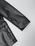 Scarlett No Collar Overfit Leather Jacket