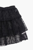 Star sheer frill mini skirt