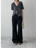 Frill V-Neck See-Through Blouse