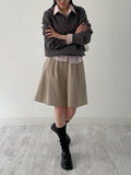 Ribbed Henry Neck Overfit Knit