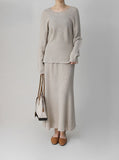 [Premium] Whole Garment Suare Knit Set-up Top
