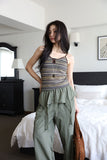 Two-tone ethnic sleeveless top