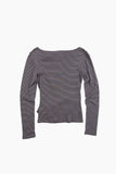 Loop stripe drape long sleeve