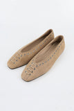 Eyelet Square Flat Shoes