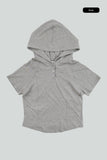 Let henley crop hoodie top