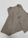 Vintage Buckle V-Neck Vest