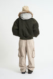 Flight padding fur hood jumper