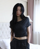 Off-Layer Shirring Halter Top