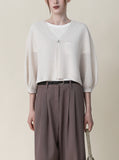 [Premium] Whole Garment Ash One Button Cardigan