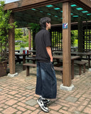 Embroidered Lettering Bermuda Pants