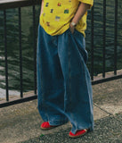 [AG] Wide Curved Denim Pants