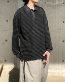 Pigment Stripe Collar Long Sleeve