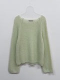 Mohair Raglan See-Through Knit