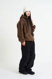 Dot fleece hood zip-up
