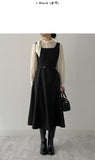 Bell sleeveless flare long one-piece