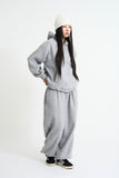 Fleece crop pullover hood