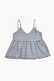 Mona check bustier blouse