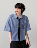 Pinto Stripe Crop Shirt