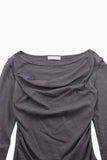 Loop stripe drape long sleeve