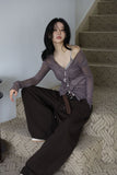 Shiny see-through frill cardigan