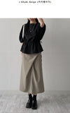 Striped Twist Wrap Long Skirt