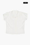 Coco check frill blouse