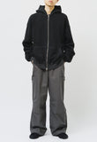 Poen Striped Pigment Zip Hoodie