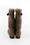 Teddy Fur Buckle Long Boots