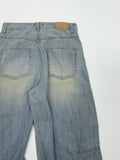 [unisex/summer yarn] Fred pin tuck wide denim pants (Tin blue)