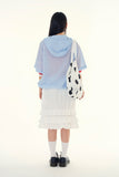 Bubble frill midi skirt