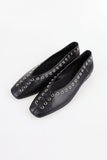 Eyelet Square Flat Shoes