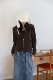 Full lining fur) Bade two-way zip-up