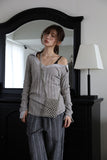 Oat Slim Deep U-Neck Knit
