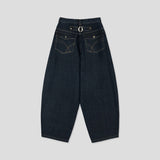 Post Striped Wide Denim