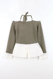 Shirt color matching halter knit