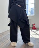 LAYERED BUTTON WRAP SHORT SKIRT