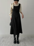 Bell sleeveless flare long one-piece