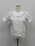 [Short sleeve ver.] Beans Off-Shoulder Crop Blouse