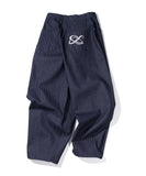 UNMEASURED STRIPE DENIM BALLOON PANTS