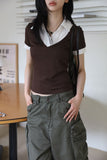 Aid color matching collar tee