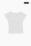 Lace point V-neck t-shirt