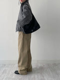 [Unisex] Stitched Cotton Wide Pants