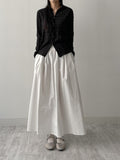 Block High Neck See-Through Blouse
