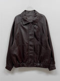 Chapter Leather Loose Fit Blouson Jumper