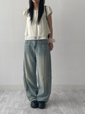 Plain layered short sleeve blouse