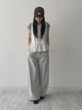 [Mini Bag SET] Frill Dot Sleeveless Blouse