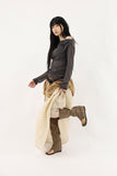 See-through rough drape tee